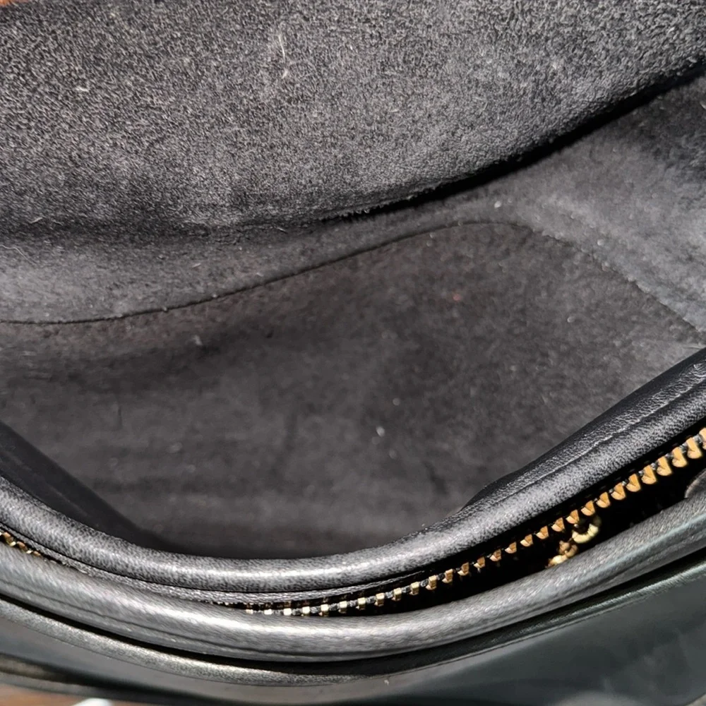 COACH purse Leather and Brass Flap Top Shoulder Bag vintage 1990s Patricia - Picture 6 of 10